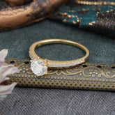 1 Carat Round Cut Moissanite Wedding Ring Pave Milgrain Engagement Ring